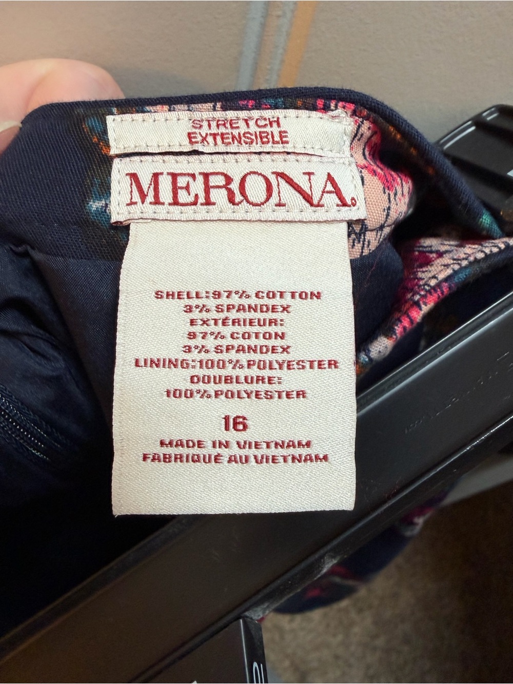 Merona Navy Floral Pencil Skirt with Multicolor Blooms - Picture 4 of 4